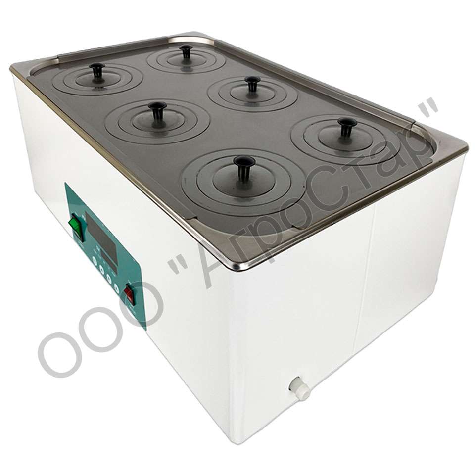 Водяная баня stegler wb 6 (23 л, tкомн. +5...100 °С, 6 мест)1