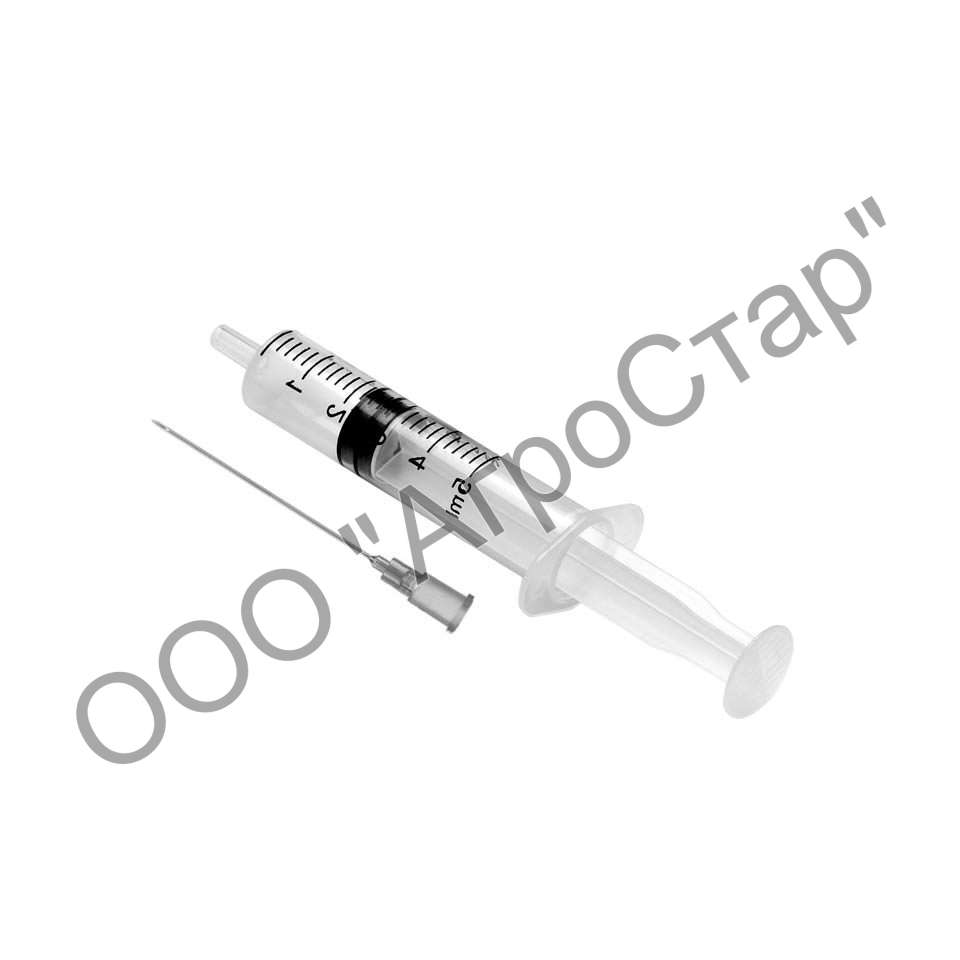 Шприц одноразовый стерильный 5 мл, с иглой 22G, трёхкомпонентный